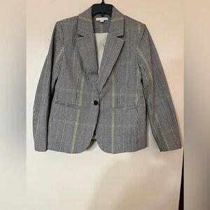 Free Assembly Plaid Blazer with Green Accents